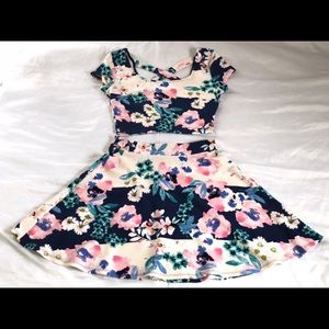 Floral crop top with matching skirt